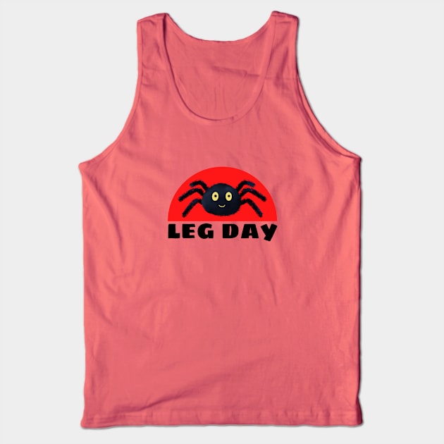 Leg Day | Spider Pun Tank Top by Allthingspunny